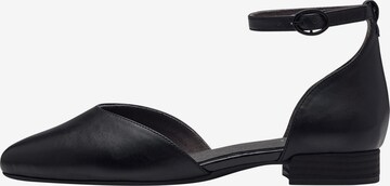 JANA Ballet Flats with Strap in Black