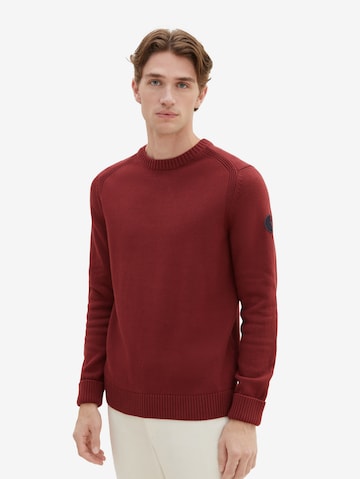 Pull-over TOM TAILOR en rouge : devant