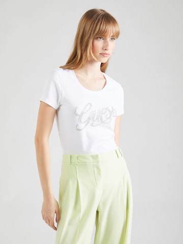 T-shirt GUESS en blanc : devant