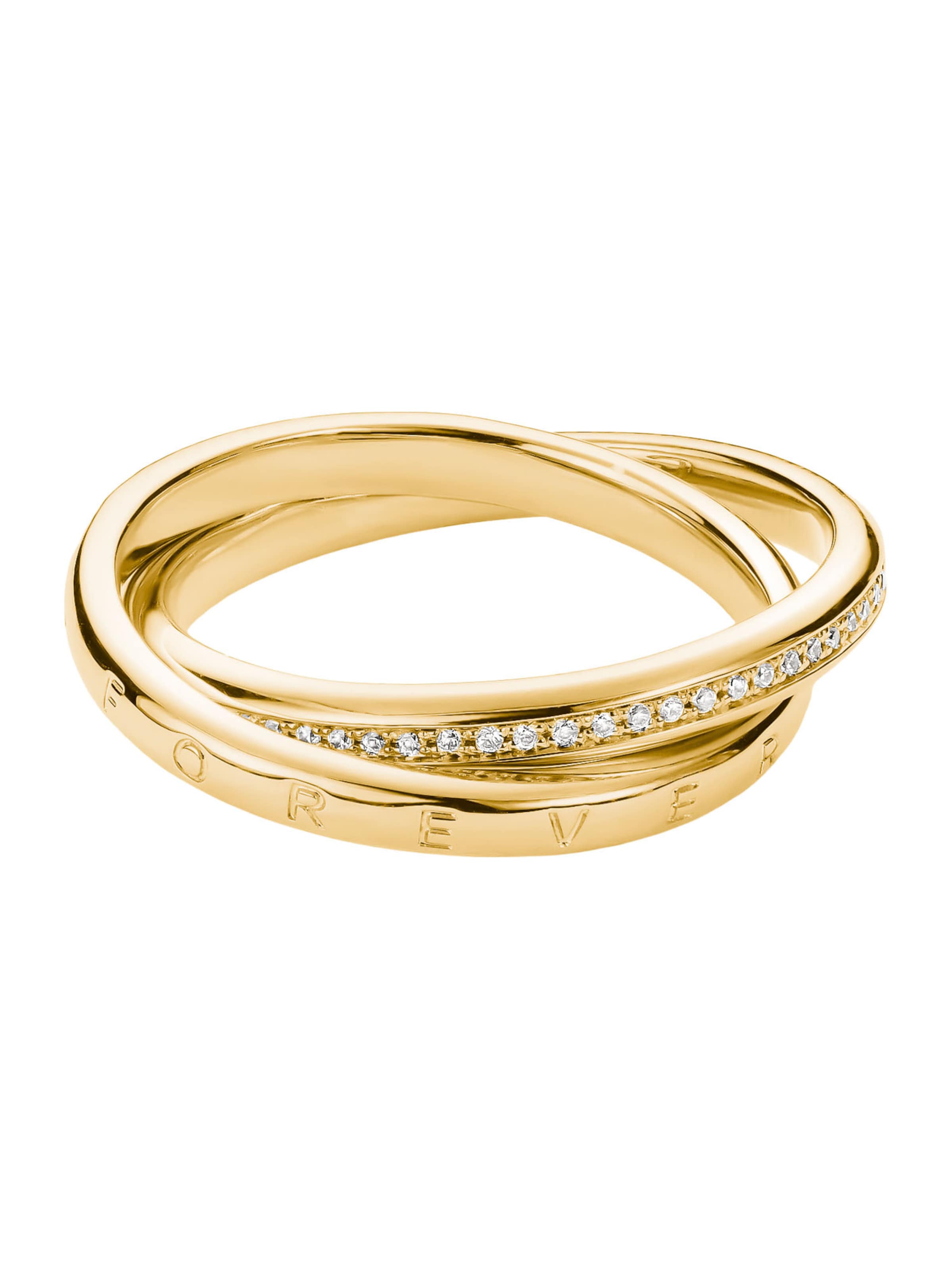 Thomas Sabo Doppelring Together mit weißem Zirkonia in Gold
