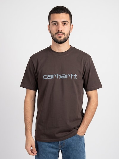 Carhartt WIP Shirt 'S/S Script T-Shirt Vitola / Citadel' in S in Brown, Item view