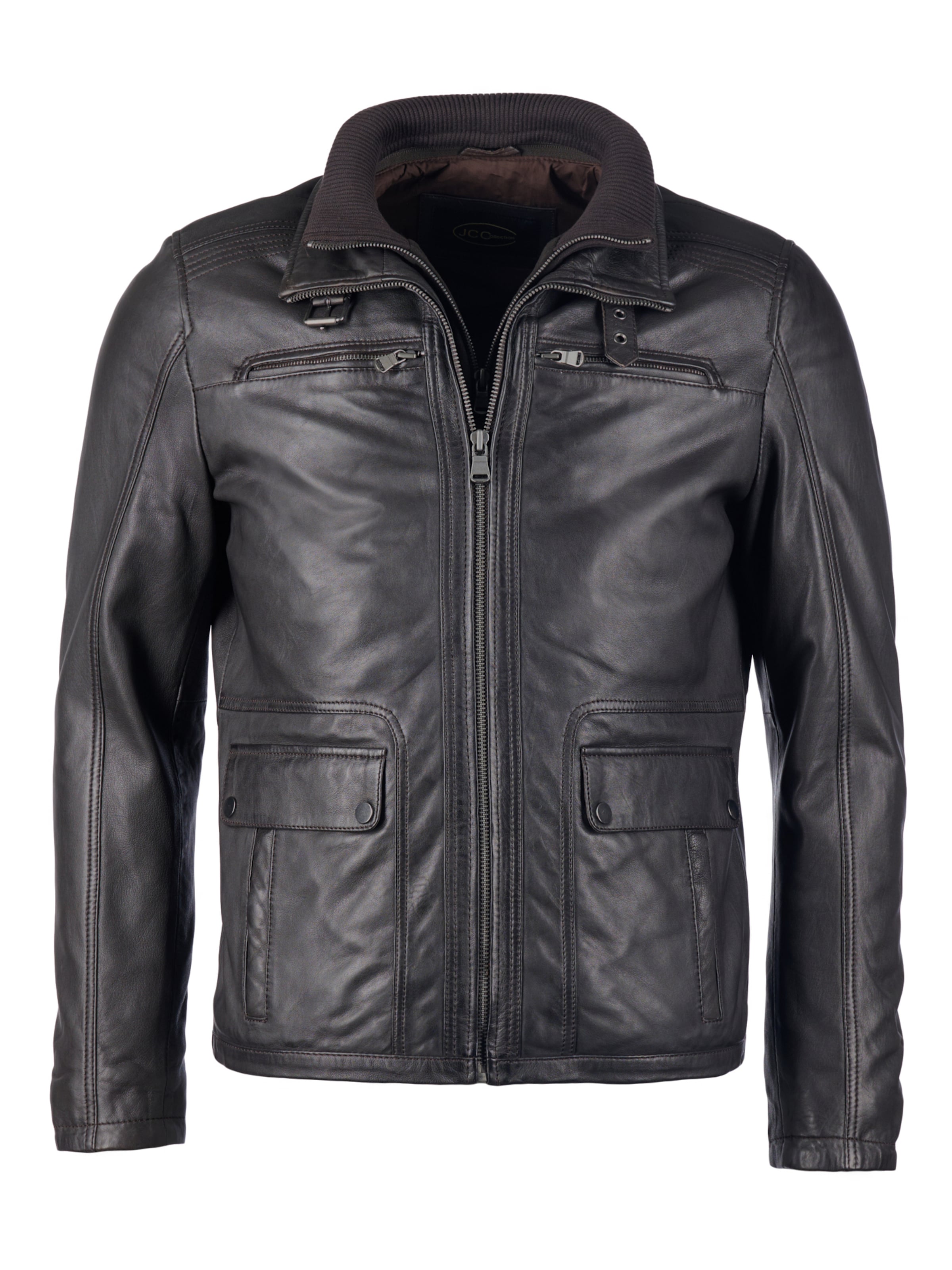 JCC Lederjacke in Schwarz: Vorderseite