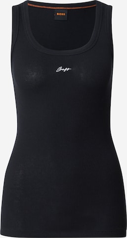 BOSS Top 'C Ematite' in Black: front