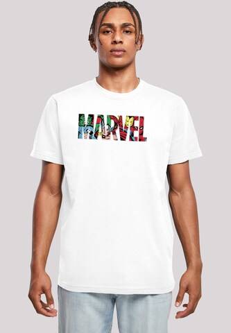 T-Shirt 'Marvel Avengers' F4NT4STIC en blanc : devant