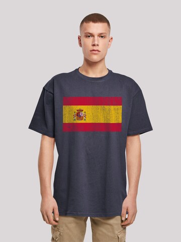 F4NT4STIC Shirt 'Spain Spanien Flagge distressed' in Blauw: voorkant