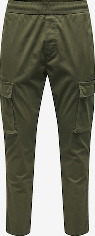 Pantalon cargo 'Linus' Only & Sons en vert : devant