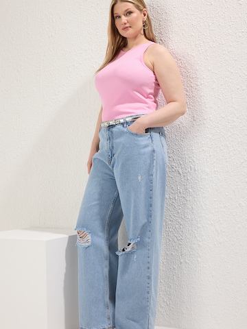 Trendyol Curve Wide leg Τζιν σε μπλε