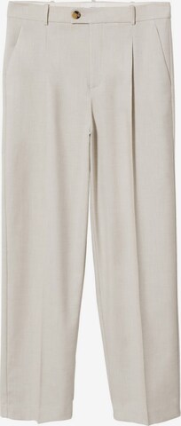 MANGO Loose fit Pleated Pants 'Duo' in Grey: front