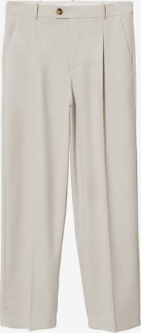 MANGO Loose fit Pleated Pants 'Duo' in Grey: front