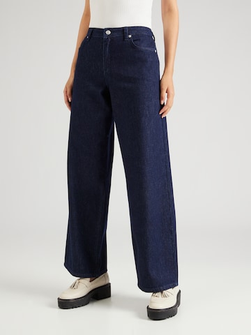 NA-KD Wide leg Jeans in Blauw: voorkant