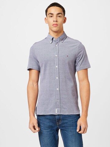 Coupe slim Chemise TOMMY HILFIGER en bleu : devant