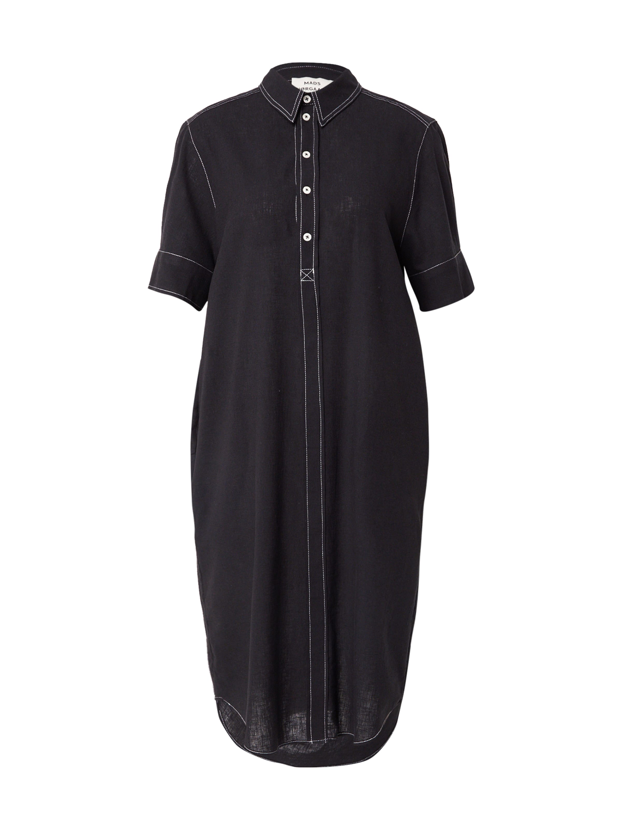 MADS NORGAARD COPENHAGEN Рокля тип риза 'Colin Nina' в черно: отпред