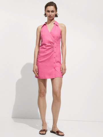 MANGO Shirt dress in Pink: front