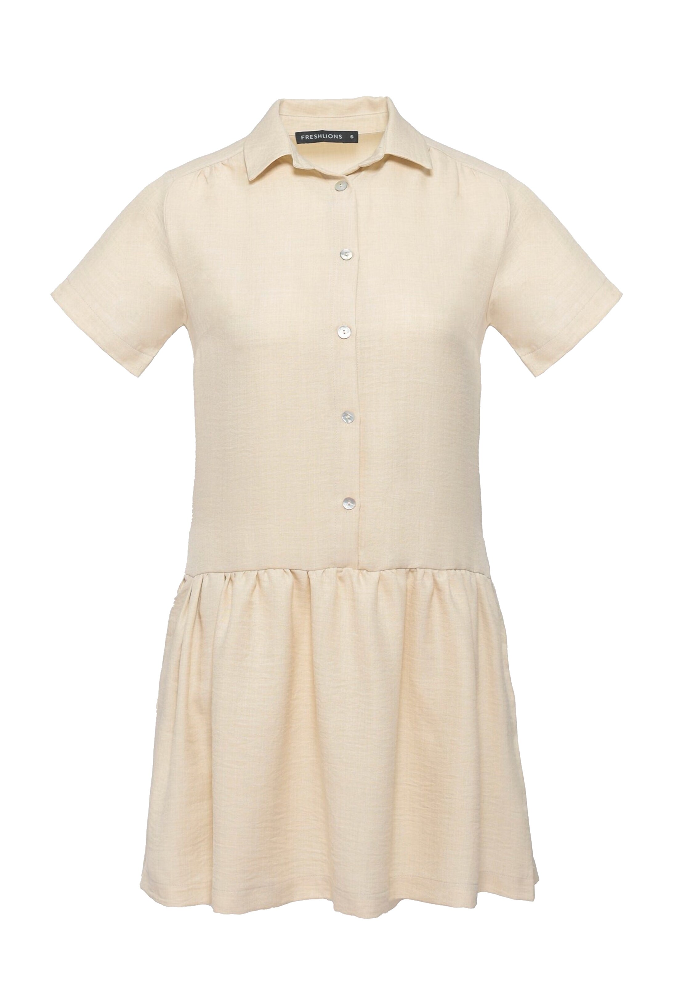 FRESHLIONS Blusenkleid 'Corin' in Beige: Vorderseite