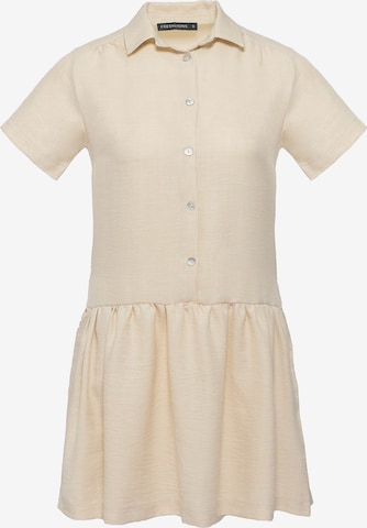 FRESHLIONS Jurk 'Corin' in Beige: voorkant