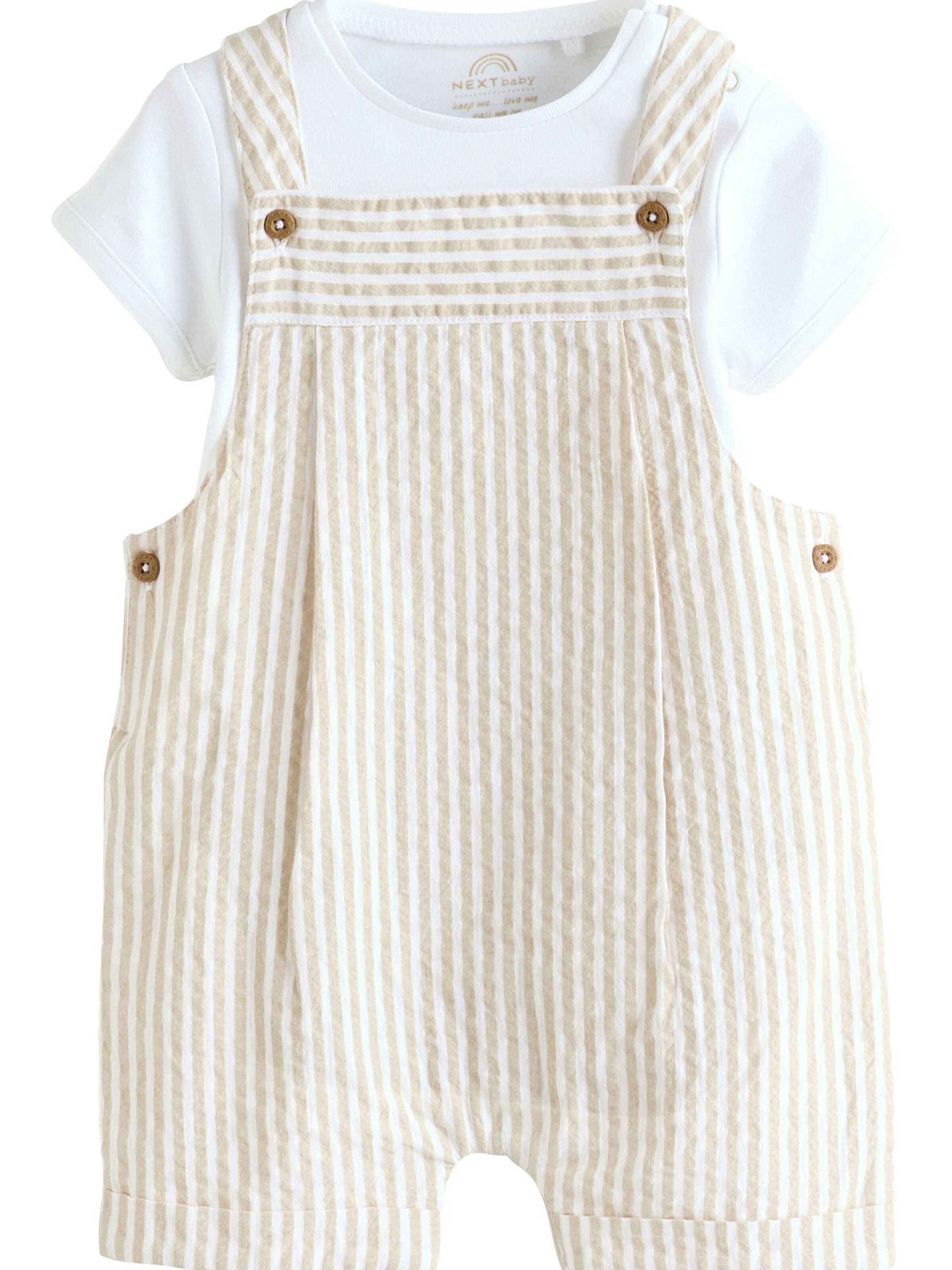 Next Regularen Hlače z naramnicami | bež barva: sprednja stran