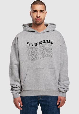 Merchcode Sweatshirt 'Good Karma' in Grey: front