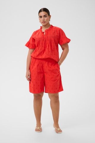 KAFFE CURVE Loosefit Shorts in Rot