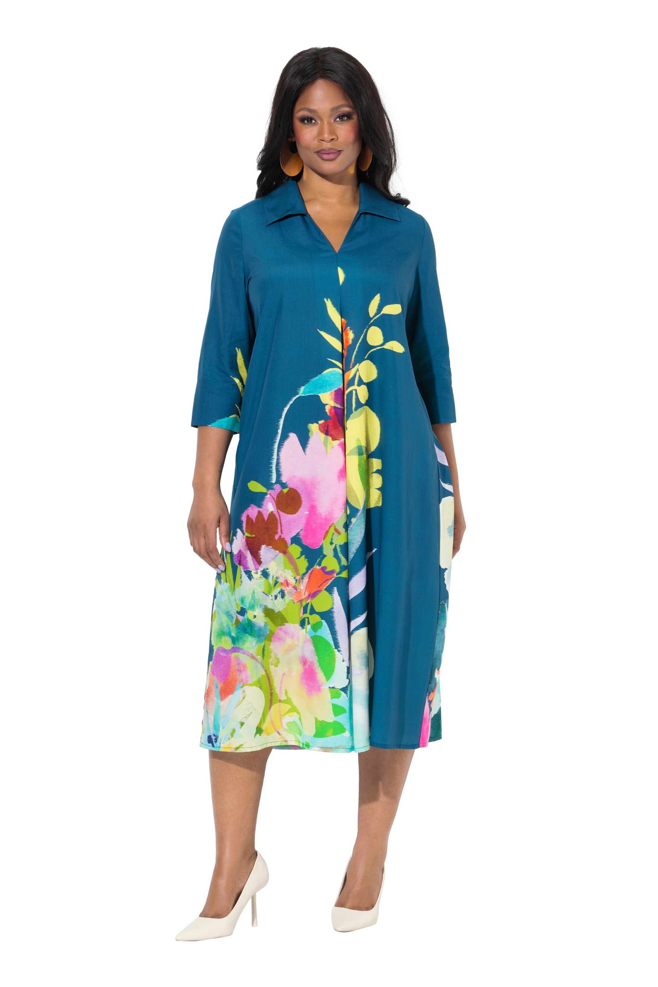 Ulla Popken Jurk in Blauw: voorkant