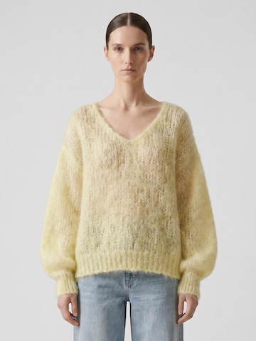 Pull-over oversize 'Milana Mohair' americandreams en jaune : devant