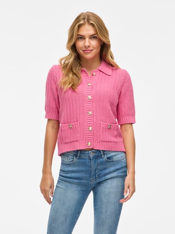 VILA Knit cardigan 'VIGEORGIE' in Pink: front