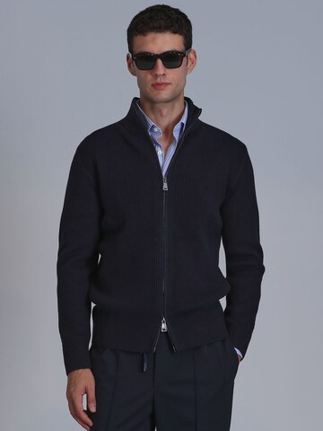 Lufian Gebreid vest in Blauw: voorkant