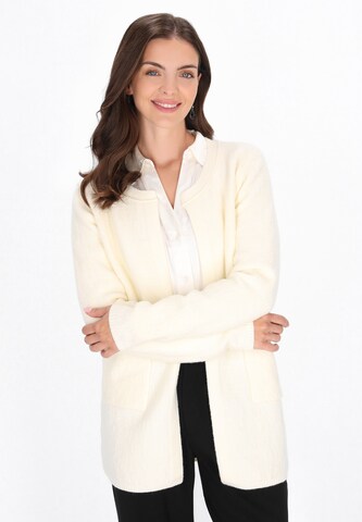 Cardigan usha BLACK LABEL en blanc : devant