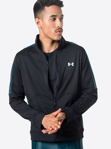 UNDER ARMOUR Trainingsjack in Zwart: voorkant