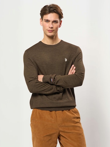 U.S. POLO ASSN. Pullover ' UMKent ' i brun: forside