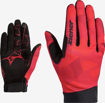 ZIENER Athletic Gloves 'CNUT TOUCH LONG' in Red: front