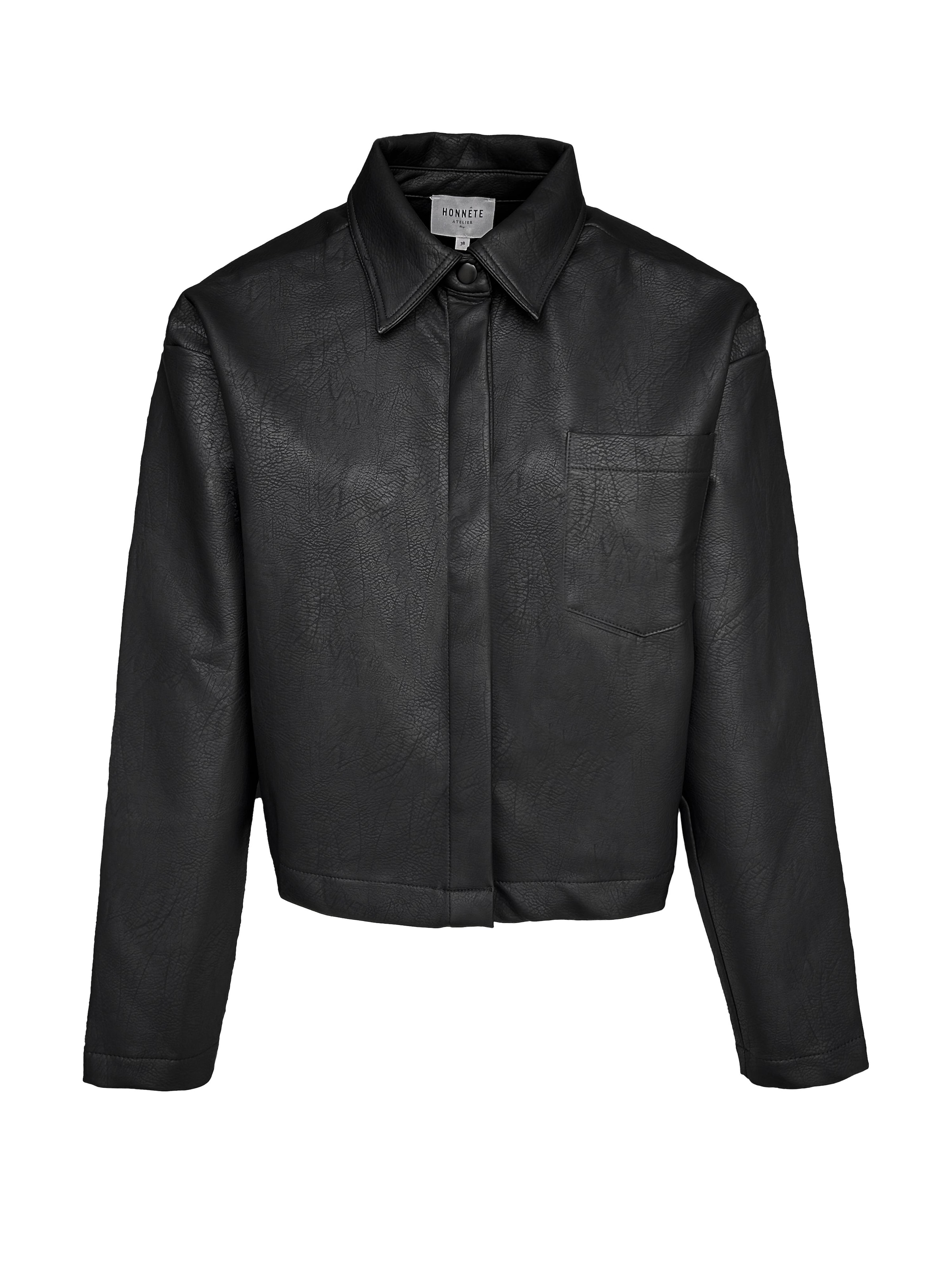 Honnête Atelier Blouse 'Laya' in Zwart: voorkant