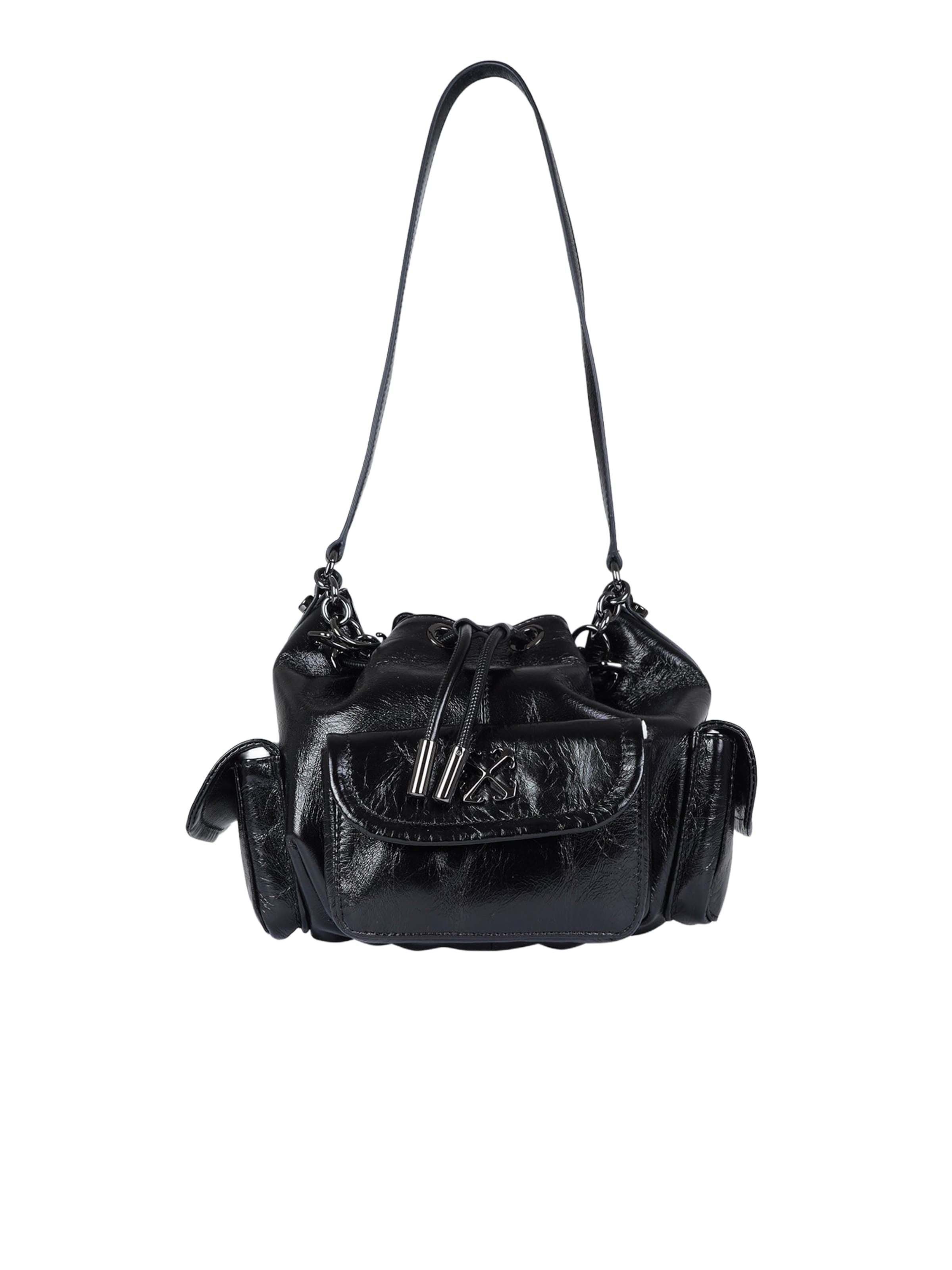 Off-White Crossbody Bag in Black: front