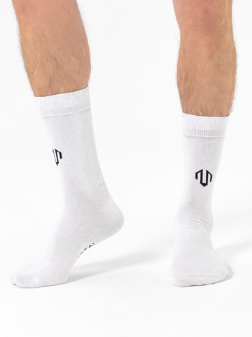 Calzino sportivo ' Brand Logo Crew Socks ' di MOROTAI in bianco