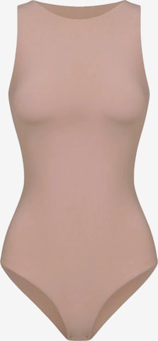 cfab Shapingbody 'Crew Neck Bodysuit String' in Beige: voorkant