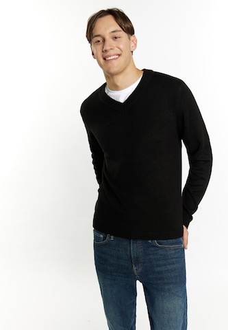 MO - Pullover 'Reiswood' em preto: frente