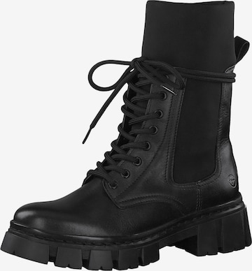 TAMARIS Lace-up bootie in Black: front