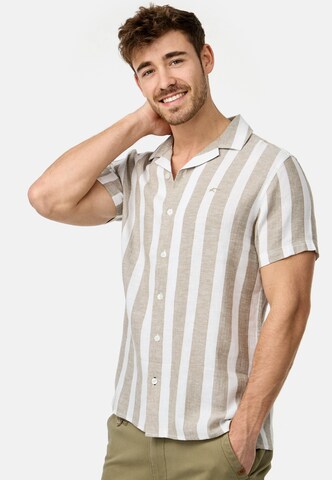 INDICODE JEANS Regular fit Button Up Shirt 'Bravida ' in Beige