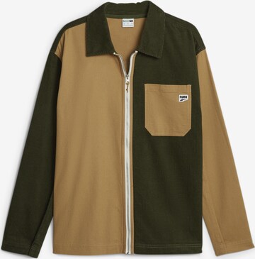 PUMA Comfort fit Button Up Shirt 'DOWNTOWN' in Green: front