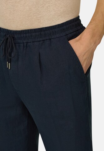 Boggi Milano Regular Bandplooibroek in Blauw