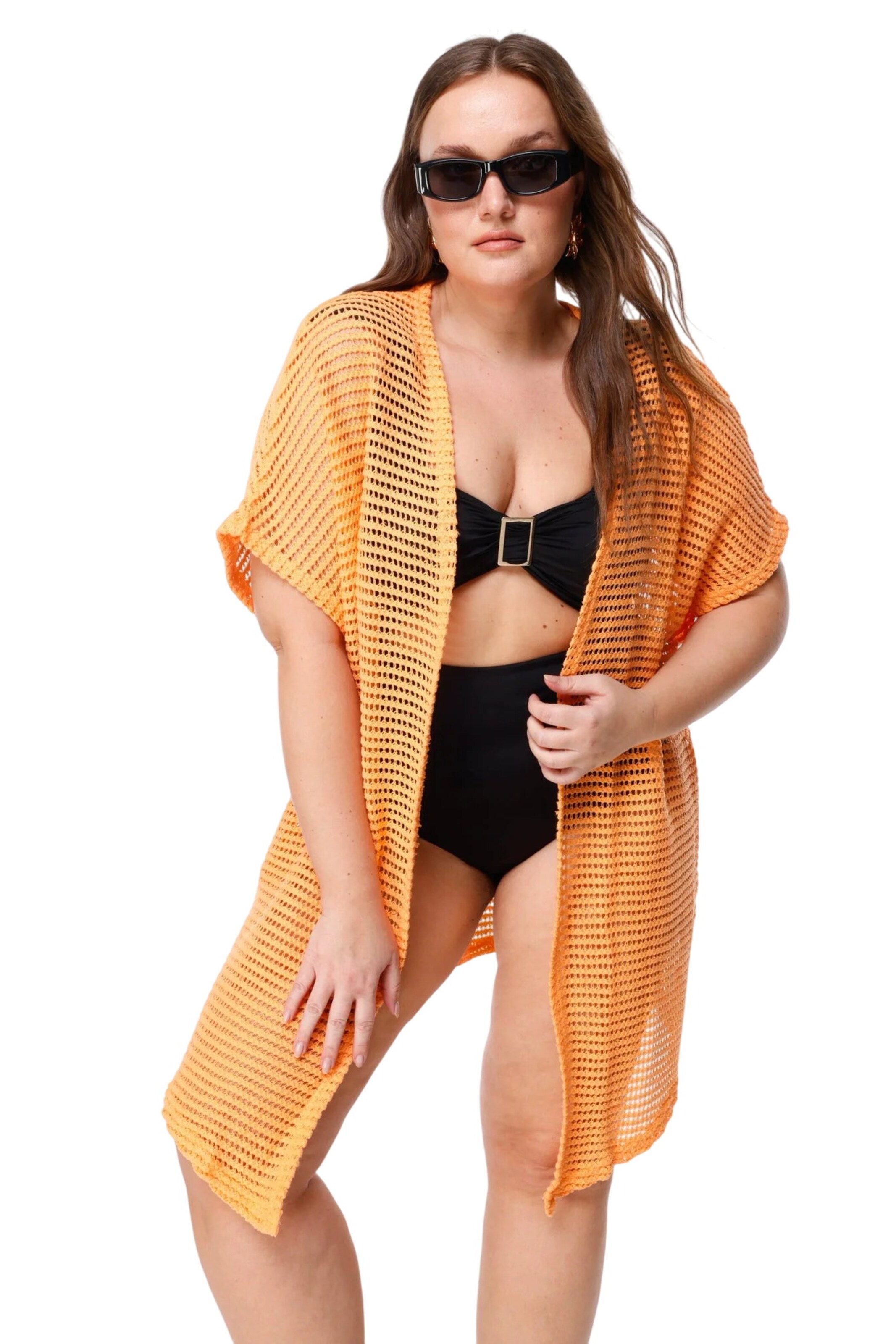 Shape Of You Gebreid vest in Oranje: voorkant