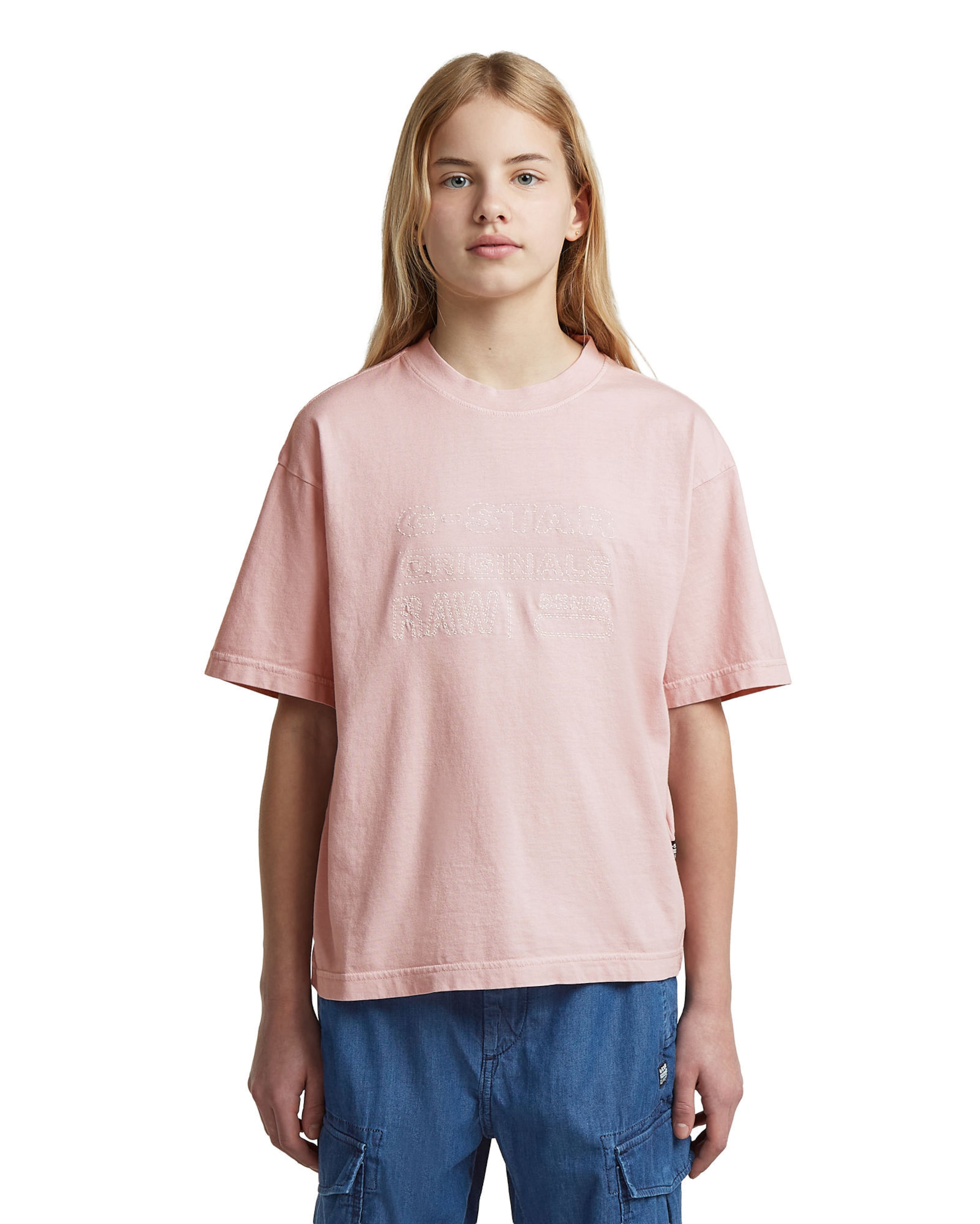 G-STAR Shirt 'Girls Oversized T-Shirt' in Pink: front