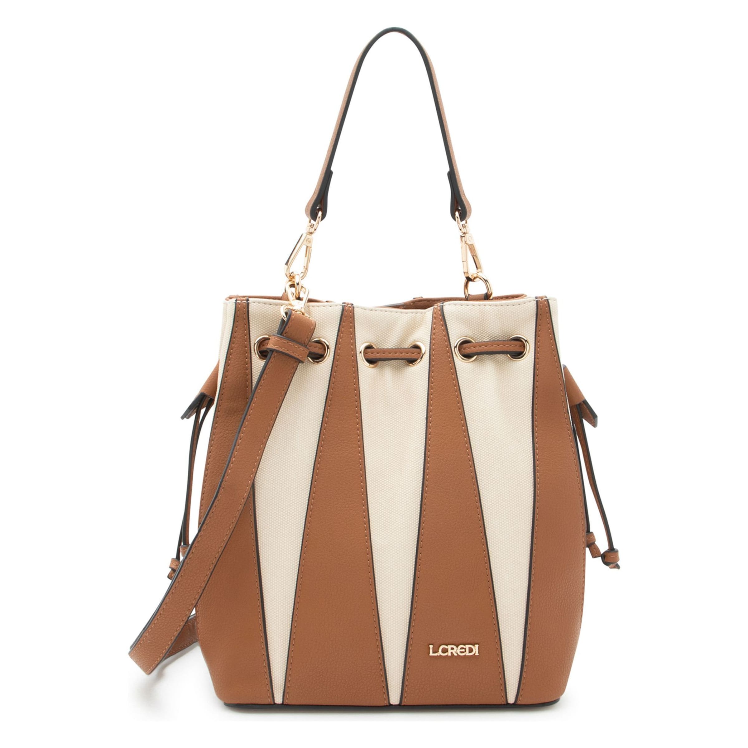 Borsa a mano 'Raisa' di L.CREDI in marrone: frontale