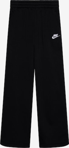 Nike Sportswear Wide Leg Housut 'CLUB' värissä musta: etupuoli