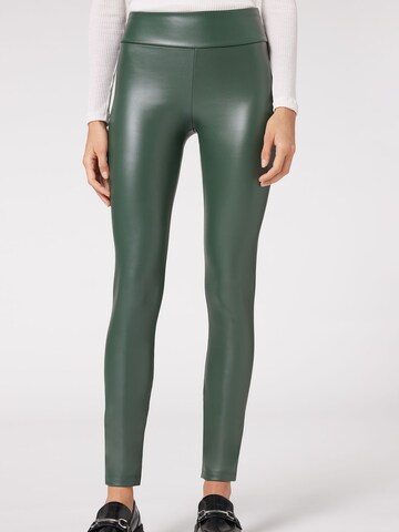 CALZEDONIA Skinny Leggings 'thermo' in Green: front