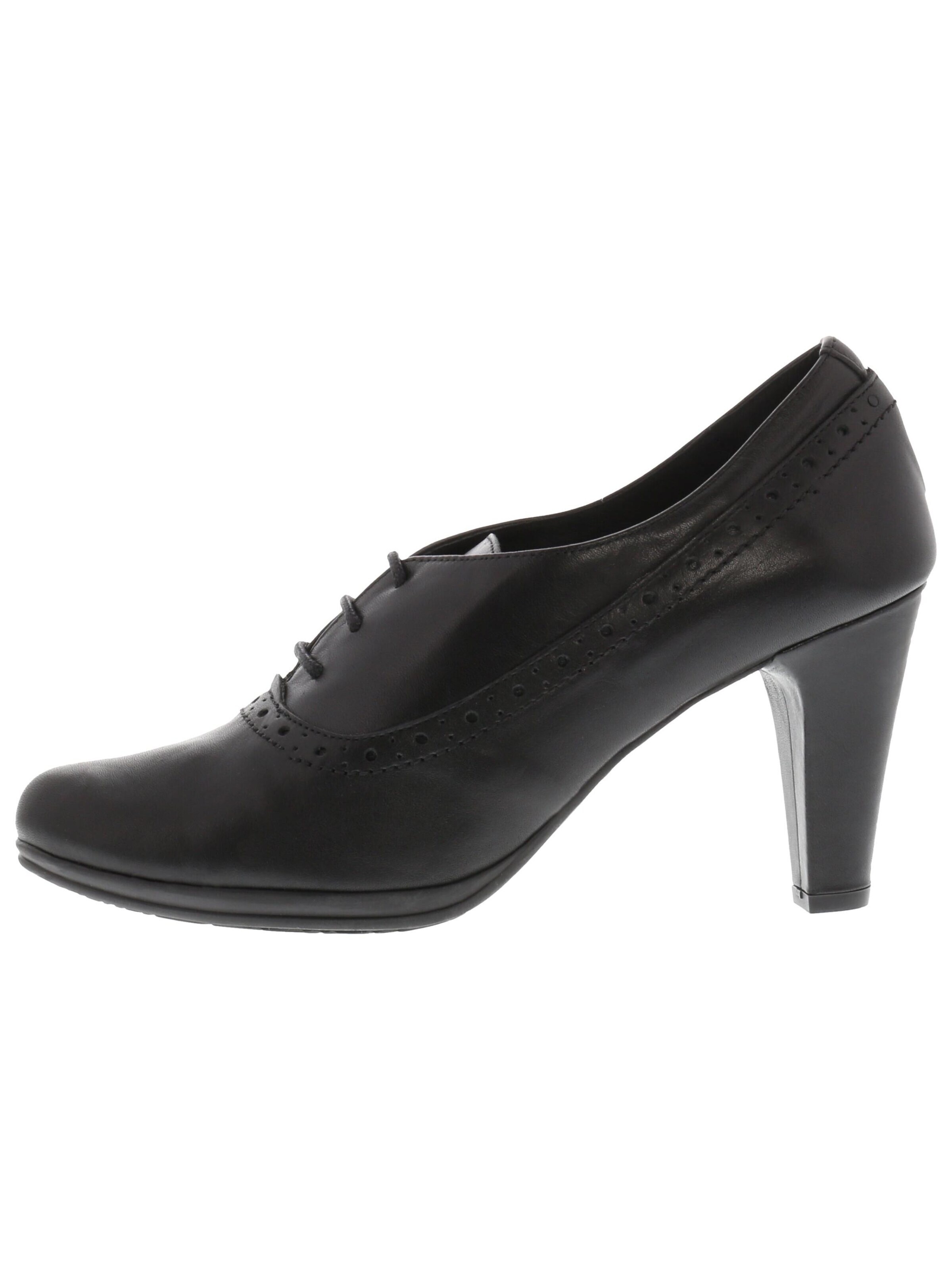 XAVER LUIS Schuhmanufaktur Hochfrontpumps 'Sophia' in Schwarz: Vorderseite