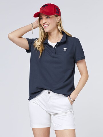 Polo Sylt Shirt ' im puristischen Design mit Logo-Stickerei ' in Blue: front