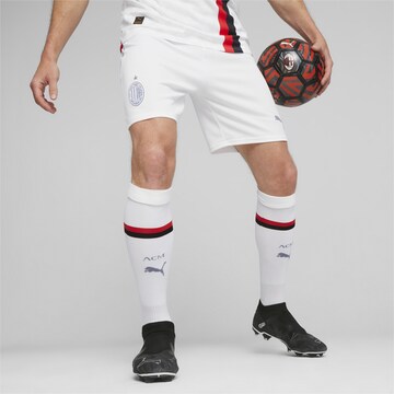 PUMA Regular Workout Pants 'AC Milan' in White: front