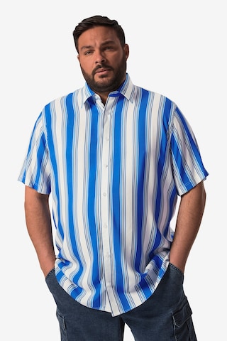 Men Plus Comfort fit Overhemd in Blauw: voorkant
