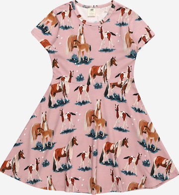 Walkiddy - Vestido 'Little & Big Horses' en rosa: frente