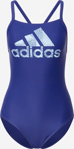 ADIDAS SPORTSWEAR Bustier Sportsbadedragt 'Big Logo' i blå: forside